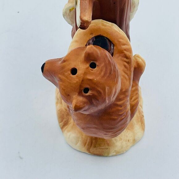 Vintage Brown Bears Hanging From Tree Salt & Pepper Shakers 4.5" - Picture 4 of 8